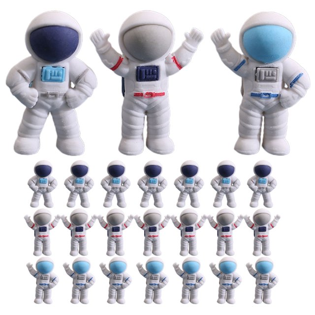24 Pcs Petits Gommes Astronautes Dessin Animé Gommes Portables Gommes Multi-Fonctions