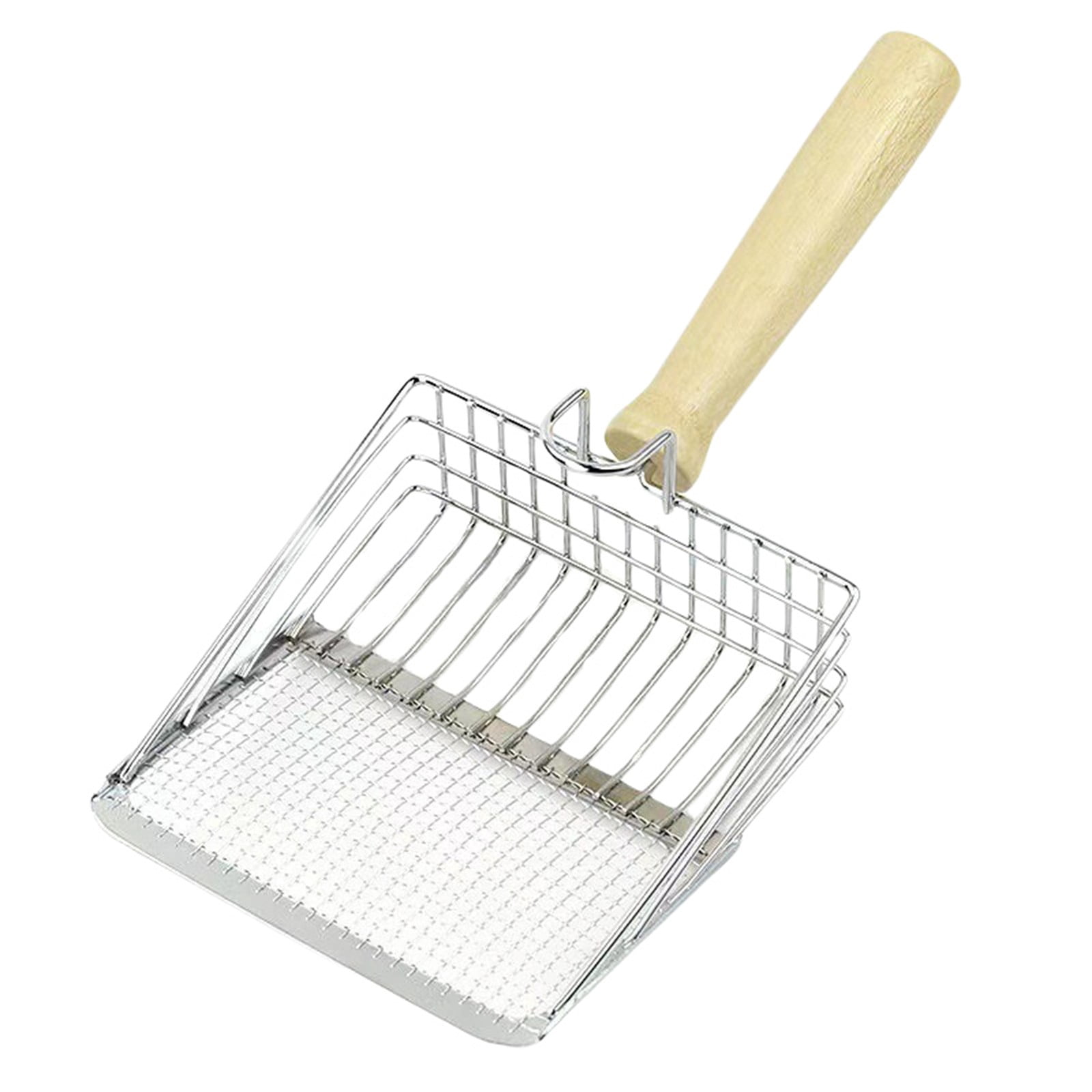 Hearth & Gear Cat Litter Spoon Metal Cat Litter Spoon With Wooden Stand Pet Poop Spoon Suitable For Clumping Cat Litter Dog Litter Rabbit Litter Hamster Waste Welding Dog Accessories Accessories