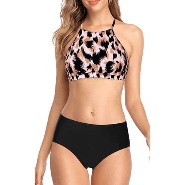 Charmo Womens Halter Bikini Swimsuits High Neck Two Piece Bathing Suit