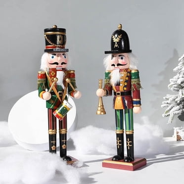 Handcrafted in Germany Nutcracker Set, Vibrant Color Palette, 2 Quality Wood Nutcrackers, 12 Inches Tall, Traditional Fun & Festive