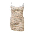 thumbnail image 4 of Clubwear Dress  Women‘s Sleeveless Ruched Dress with Floral Bodycon Mini Design, 4 of 7