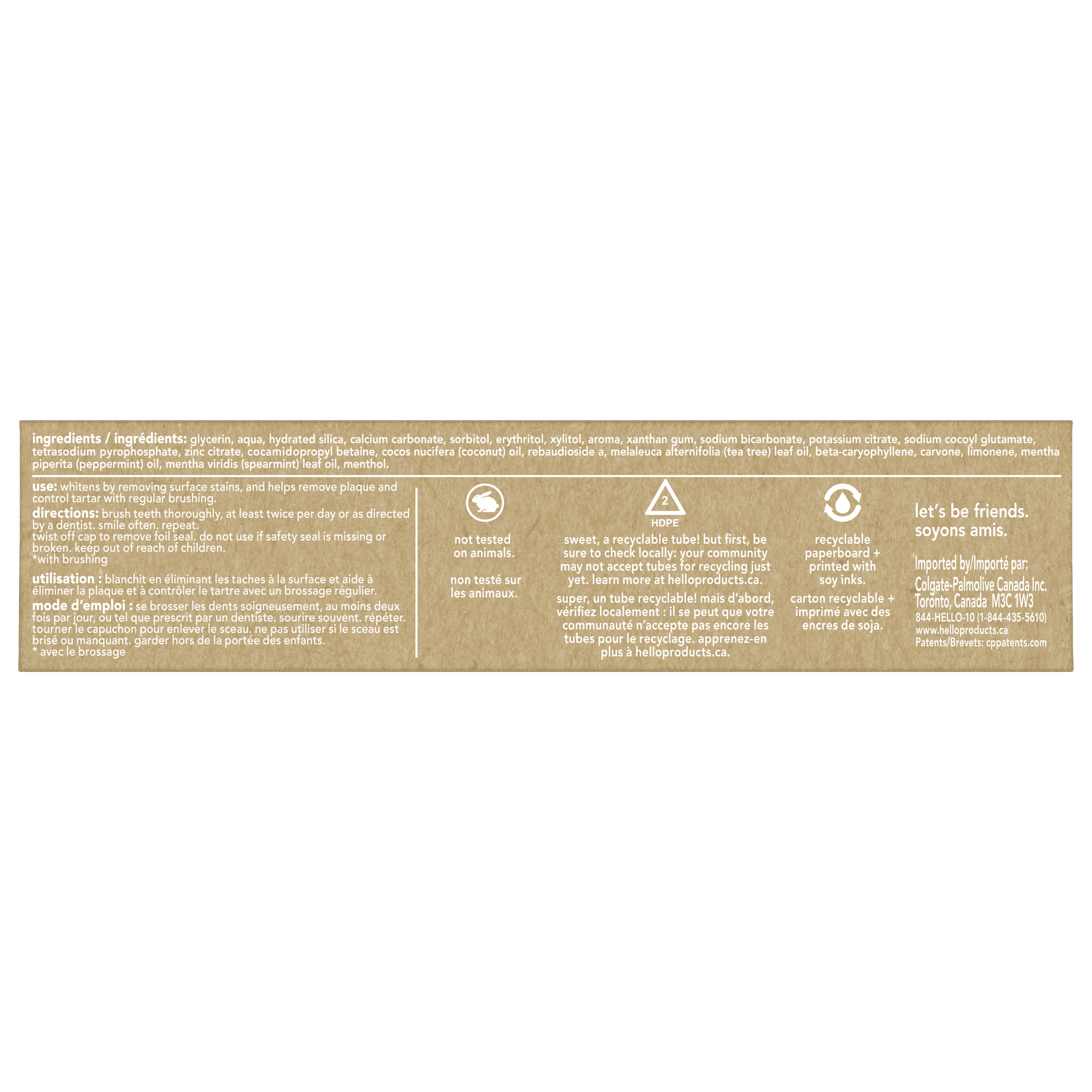 hello Goodbye Plaque Whitening Fluoride Free Toothpaste, Peppermint, 98 ml