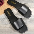 thumbnail image 4 of yulier Women's Slip On Flat Sandals Summer Square Open Toe Slide Sandals Summer Versatile Solid Color Lightweight Single Band Slippers, 4 of 6