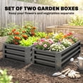 thumbnail image 4 of Outsunny Raised Garden Beds Set of 2, Galvanized Planter Box, Dark Grey, 4 of 10