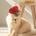 thumbnail image 3 of Stylish Western Cowboy Hat for Cats Carnival Halloween Party Role Play Accessory, 3 of 4