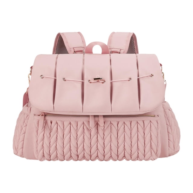 Lipstore Diaper Bag Backpack Large Capacity Multifunction Waterproof Nappy Tote Bag Mommy pink