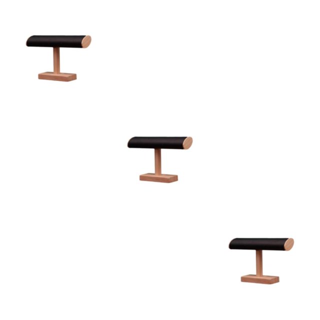 mmirethe Jewelry Display Rack | Showcase Bracelet Collection Durable And Eco-friendly Bracelet Display Wood Display Stand Black 3Set