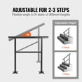 thumbnail image 4 of KFFKFF Outdoor Handrail 165lbs Load Handrail Outdoor Stairs Aluminum Stair Handrail 36 x 35" Outdoor Stair Railing Transitional Range from 0 to 50° Staircase Handrail Fits 2-3 Steps with Screw Kit, 4 of 9