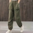 thumbnail image 2 of Timegard Cotton Linen Pants pour Femmes, Taille Élastique, Bas Resserré, Pantalon Court Décontracté d'Été avec Poches, 2 of 5