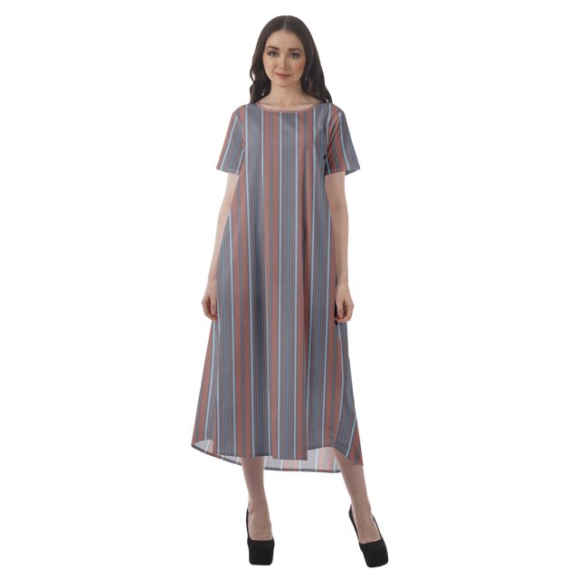 Moomaya Tunique à Manches Courtes pour Femmes, Robes de Cocktail en Coton Flex Imprimées