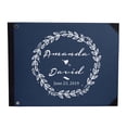 thumbnail image 1 of Darling Souvenir Blue Leaves Wreath Wedding Guest Book Hardbound Guest Sign-In Book Guest Registry Guestbook-9 x 12 Inches, 1 of 5