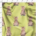 thumbnail image 3 of Soimoi Yellow Rayon Fabric Pig Animal Print Fabric by the Yard 56 Inch Wide, 3 of 5