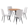 thumbnail image 1 of CorLiving Ezra Modern 5-Piece Round Indoor Dining Table Set for 4 with Velvet Upholstered Chairs, 1 of 9