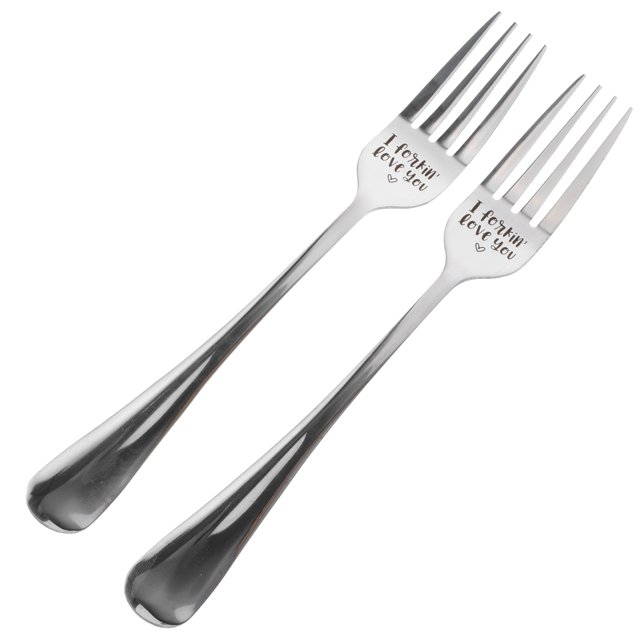 Shisuyan Ustensiles de Table Fourchettes en Acier Inoxydable Argent 2 Pcs Longueur 8.3 Po