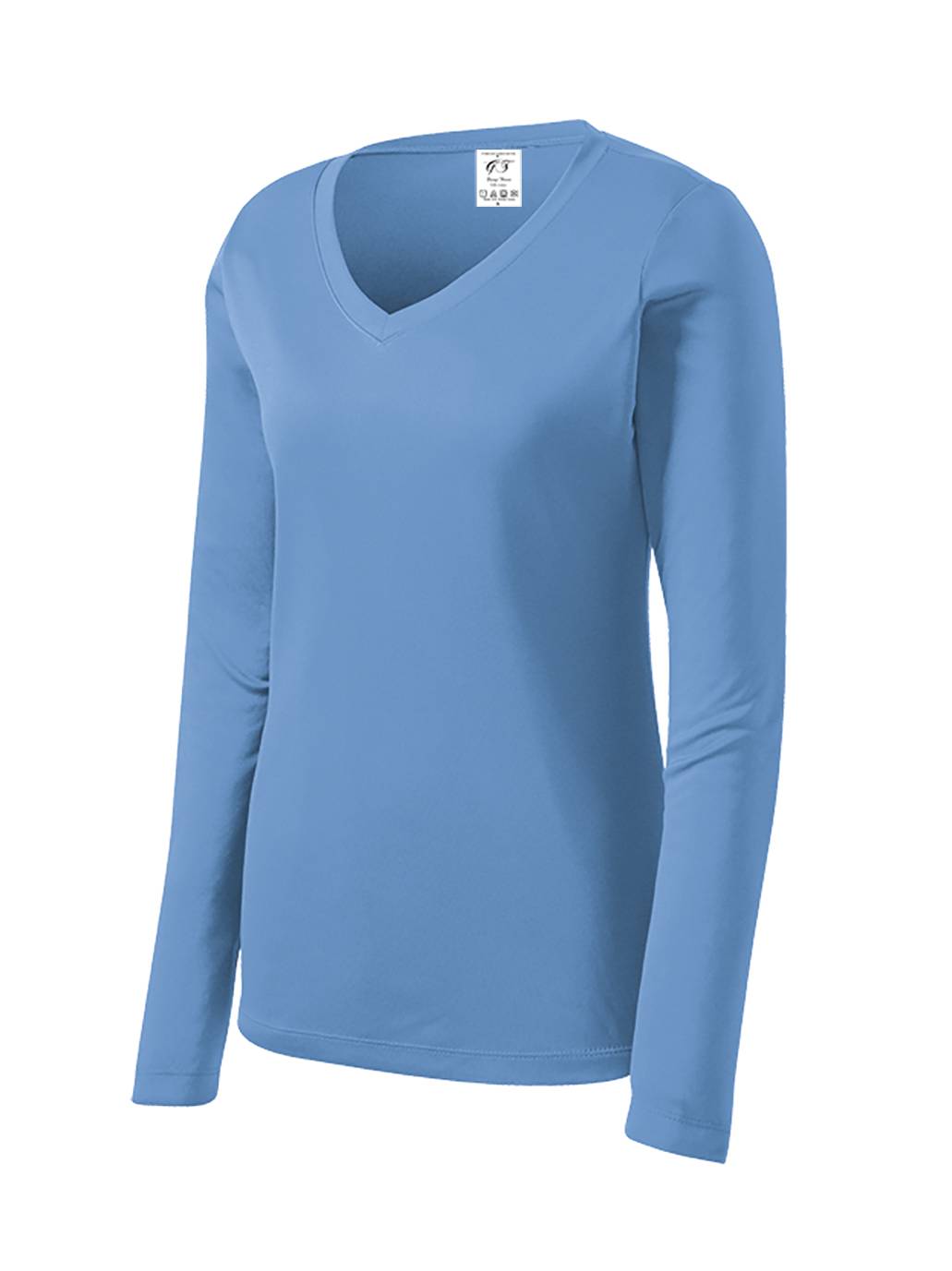 Gravity Threads Womens Long-Sleeve Moisture-Wick V-Neck - CarolIne Blue - X-Small