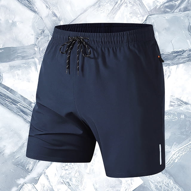 EOYWHK Compression Shorts Men Elastic Waist Breathable Gym Running Hiking Athletic Shorts with Multi-Pockets