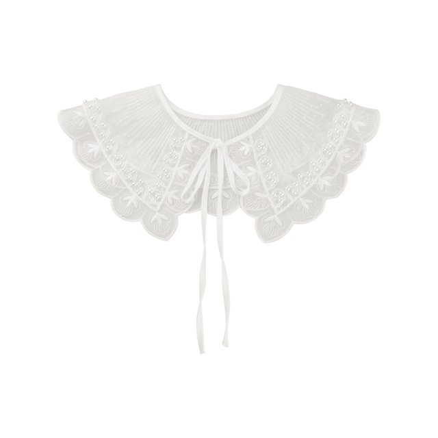 INSPIRE CHIC Collier Détachable Faux, Mini Cape Col Ras du Cou Faux Dickey pour Blouse Blanc-1(Lacets Blancs)