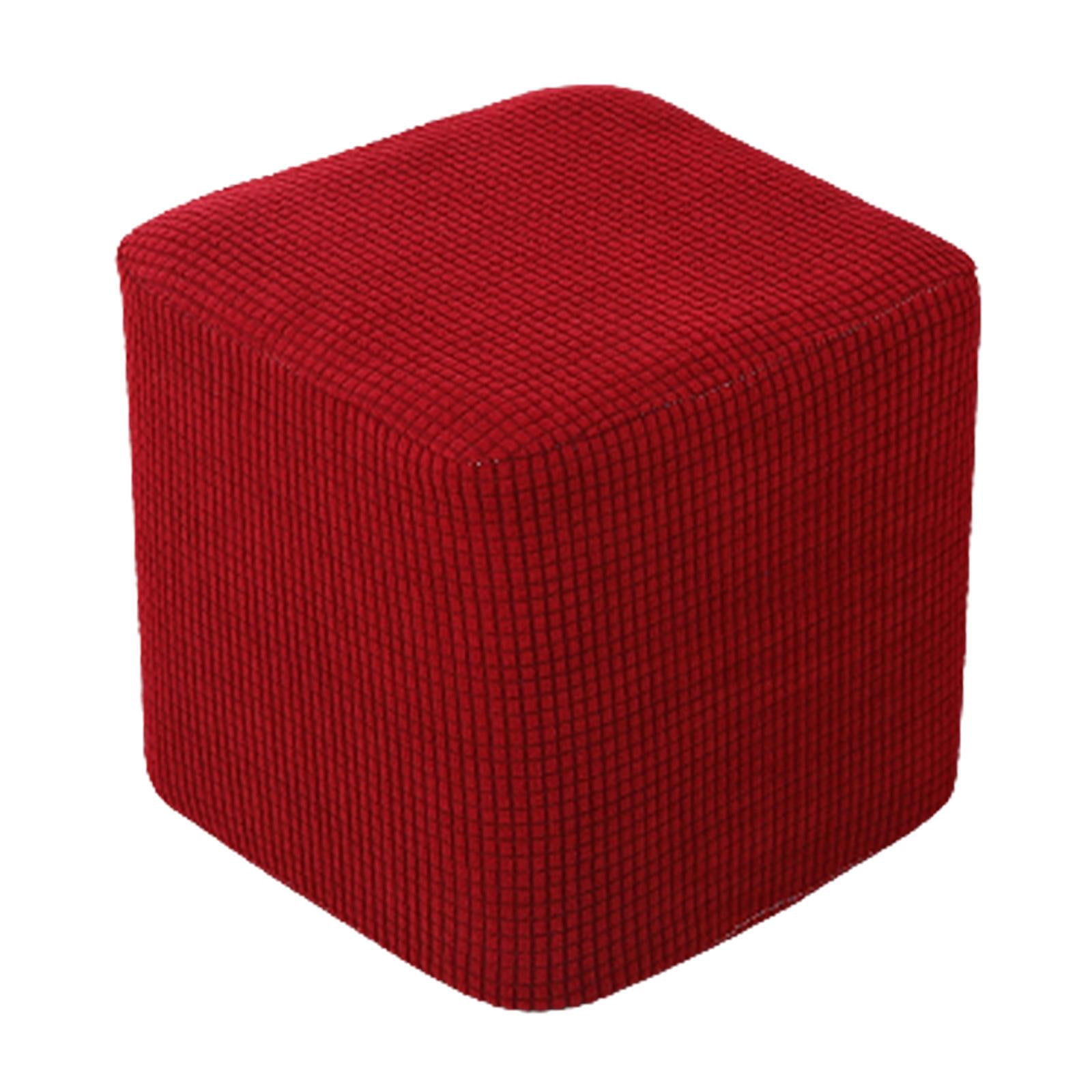 Housse Extensible pour Pouf 10 Pouces-13 Pouces Repose-Pieds Salon Housse Douce Rouge