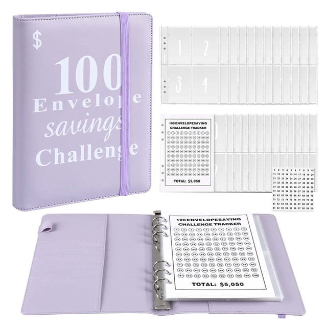 100 Envelopes Saving Challenge Book A5 Size with Tools for Clear Tracking Ideal for Gifting