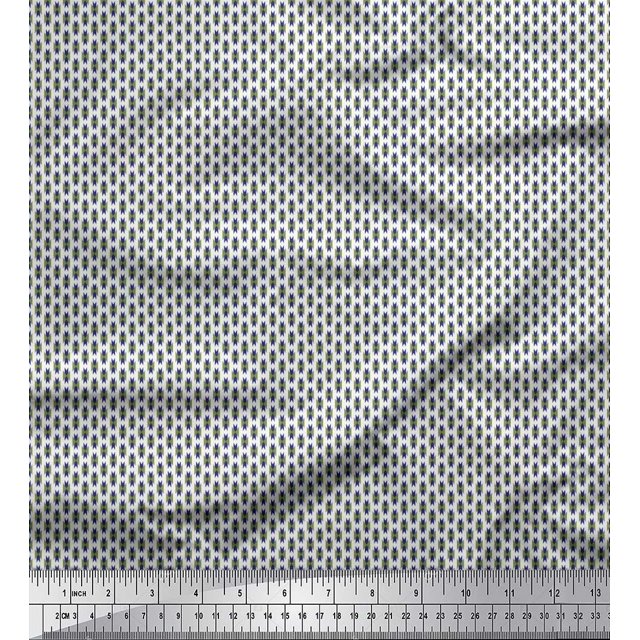 Soimoi Cotton Voile Fabric Geometric Small Decor Fabric Printed Yard 42 Inch Wide