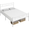 thumbnail image 2 of Yaheetech Metal Platform Bed with Cloud-inspired Design, Full, White, 2 of 7