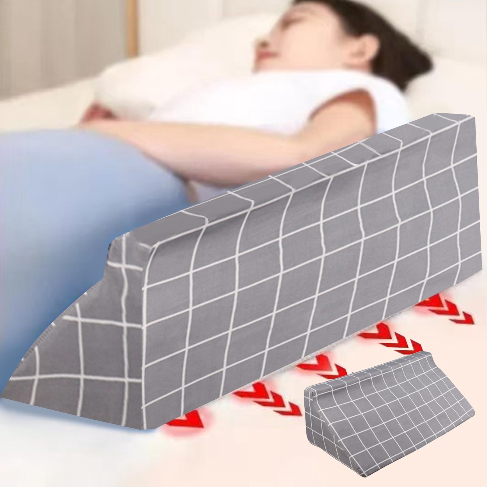 Chmadoxn Pillow Bed-Rest Support Pillow For Elderly Patient Turning Pillow Separation Triangular Pillow Nursing R-Shaped Pillow Foam Back Cushion
