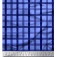 thumbnail image 1 of Soimoi Blue Heavy Satin Fabric Check Check Decor Fabric Printed Yard 54 Inch Wide, 1 of 5