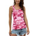 thumbnail image 4 of MAWCLOS Débardeurs pour Femmes Camouflage Gilet Sans Manches T-Shirts Basiques Tenue Quotidienne Blouse à Col Rond Rose TTG, 4 of 6