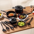 thumbnail image 2 of Mainstays Aluminum Nonstick 13pcs Cookware Set Black, 2 of 5