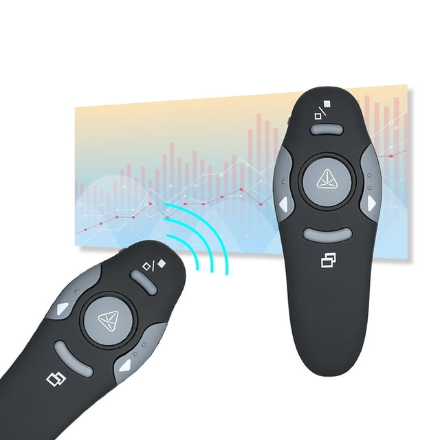 Présentateur Powerpoint Sans Fil 2.4GHz Pointeur de Présentation PPT Clicker avec Récepteur USB 360° Omnidirectionnel