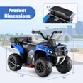 thumbnail image 3 of Gymax 6V Kids Ride On ATV w/ Music & Spray Function USB Port Storage Box Toy Car Blue, 3 of 10