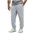 thumbnail image 1 of LIaqionyy Men's Sweatpants Cotton Comfortable Elastic Bottom Drawstring Waist Sweatpant for Men Exercise Jogger, 1 of 7