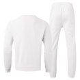 thumbnail image 5 of Kcodviy Male Casual Solid Two Chalk Stripe Suit Piece Suit O Neck Prom Jackets for Men off Shoulder Sleeve Sweatshirt Suit with Drawstring Pocket Pants Set, 5 of 5
