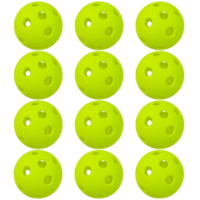Romacci 12 Paquets 26 Trous Balles de Pickleball d'Intérieur pour Terrains Intérieurs