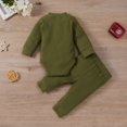 thumbnail image 3 of Baby Clothes Set Ribbing  Neck Long Sleeve Elastic and Loose Bow-knot Belt Trousers, 3 of 9