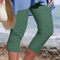thumbnail image 2 of Yuyuzo Womens Plus Size Capris High Waisted Straight Leg Solid Color Bottom Capri Pants for Women 3/4 Slacks, 2 of 5