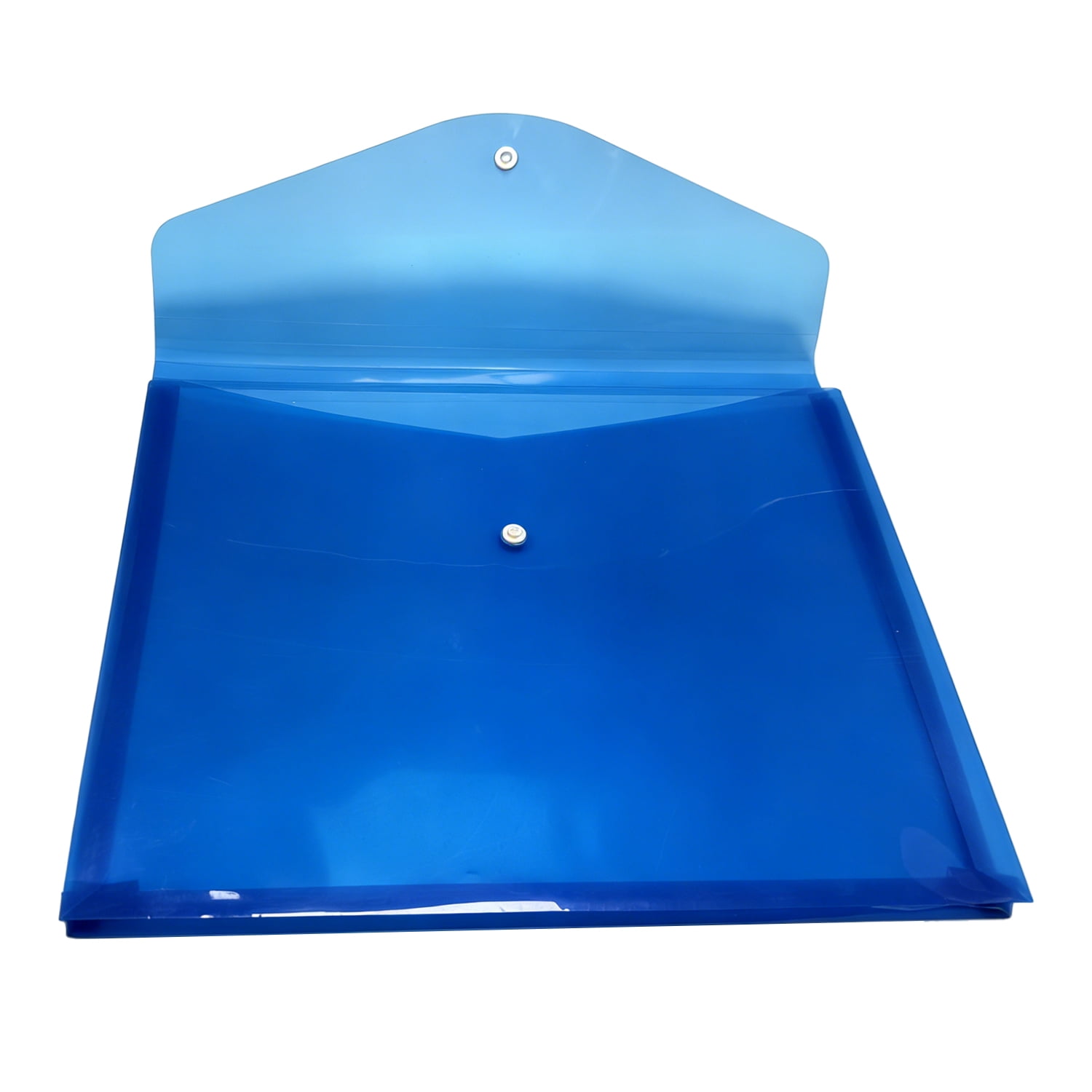 Porte-documents extensible à bouton-pression stylo +Gear, couleur bleue, nouveau autoportant