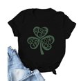 thumbnail image 1 of Babysbule Liquidation Chemises pour Femmes Fête de la Saint-Patrick Nouveauté Hauts à Imprimé Graphique Dames Décontracté Col Rond Manches Courtes Blouse Offres, 1 of 3