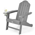 thumbnail image 1 of Patiojoy Chaise Adirondack Chaise de Foyer Extérieure avec Porte-Gobelet Chaise Longue Résistante aux Intempéries pour Cour Arrière Jardin Patio et Terrasse Gris, 1 of 8