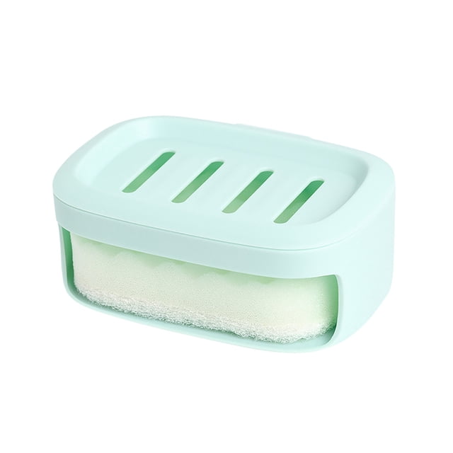Cleaning Supplies Suction Cup Wall-mounted Soap Box Bathroom Double Soap Rack With Sponge Cleaning Soap Box Household Soap Rack Household Cleaning Tools on Clearance
