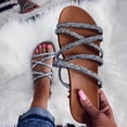 thumbnail image 2 of XZNGL Womens Sandals Flip Flops Beach Slippers Summer Rhinestones Flat Shoes, 2 of 9