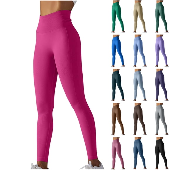 QATAINLAV Saving Sales Womens Seamless Breathable Soft Leggings Casual High Waisted Workout Yoga Pants Tummy Control Full Length Tight Leggings Blue L