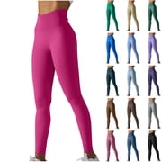 QATAINLAV Womens Seamless Breathable Soft Leggings Casual High Waisted Workout Yoga Pants Tummy Control Full Length Tight Leggings Green M Today Prime Sales