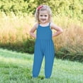 thumbnail image 4 of FAIWAD Kids Girls Summer Jumpsuits Spaghetti Strap Sleeveless Baggy Causal Rompers with Pockets, 4 of 5