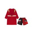 thumbnail image 4 of RUNQHUI Kids Boys Boxing Outfits Metallic Satin Hooded Robe Cloak and Shorts Set Boxer Party Fancy Dress B3 6, 4 of 5
