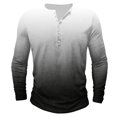 thumbnail image 2 of Men's Printing Button Casual Long Sleeve Round-Neck Blouses Shirts RXIRUCGD Blanc, Taille: m, 2 of 4