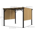 thumbnail image 3 of Outsunny 10' x 10' Retractable Pergola Canopy for Backyard, Garden, Brown, 3 of 10