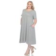 thumbnail image 2 of White Mark Women's Short Sleeve Midi Dress with Pockets, 2 of 6
