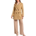 thumbnail image 2 of INSPIRE CHIC Manteau Trench Mi-Long pour Femme à Revers Cranté, Double Boutonnage, Ceinturé, 3TG, Kaki, 2 of 8