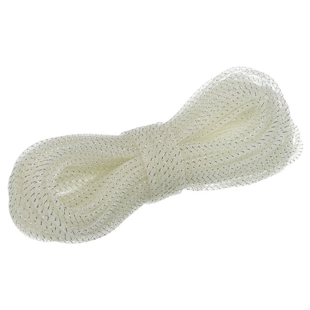 Unique Bargains 48 Yards Mesh Tube 3/16 Inch Decor Tubing Flex for Wreath,DIY Craft Yellow Silver